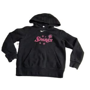 Nike Sparks Girls Pullover Hoodie Swoosh Logo Fleece Causal Black Size S G001
